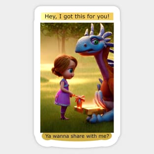 Sharing with Imaginary friend version 1 Sticker